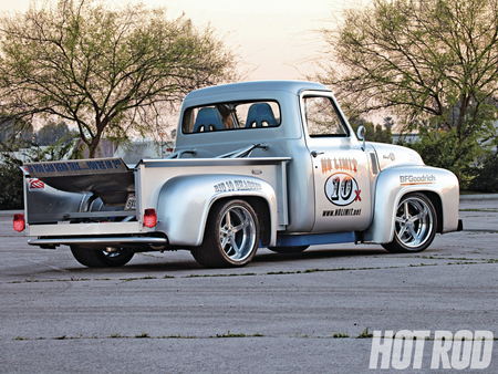 1955-Ford-f100 - classic, race, silver, truck