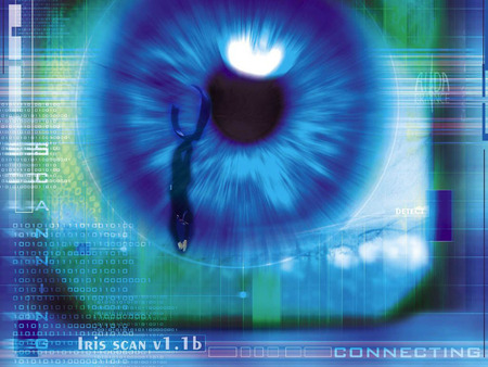 Eye - scan, connection, digital, connecting, blue