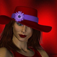 Lady in red hat