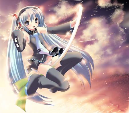 Miku - necktie, game, anime, headphones, hatsune, turquoise hair