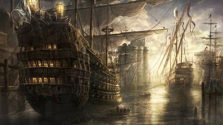 Ship - galeon, fleet, game, pirates, ship, hd, empire-total war