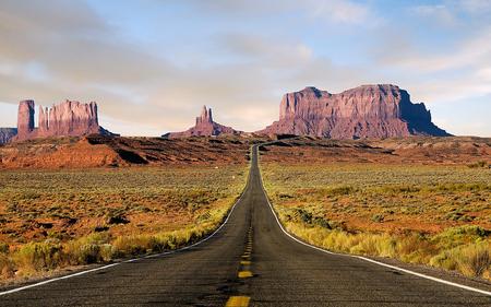 long way to go - road, trees, mountains