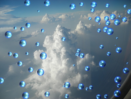 Bubbles of Blu Sky - blue, clouds