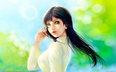 Sunshire - pretty, hottie, grace, face, school girl, hot, digital art, dzung phungdinh, beauty, hair, body, cg, lips, babe, cute, sexy, dreamer, anime, blue, dress, eyes, alone, eye, sunshire, gorgeous, hd, lip, art, beautiful, figure, girl, lovely, digital painting, fantasy