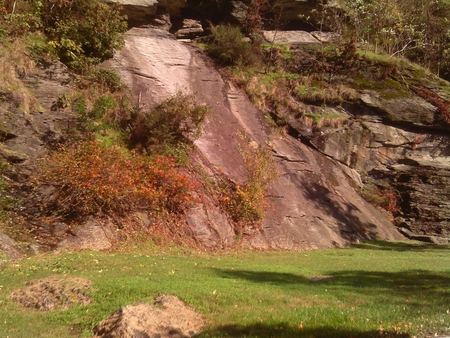 Harpers Ferry, WV. - hill, grass, shubs, rocks