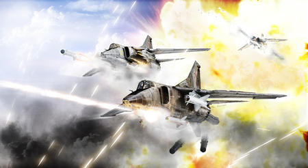 MiG-27 fires - k, 3d, fighter, mig-27k, bomber, mig-27, mig, 27