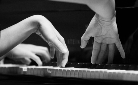 PIANO - keyboard, piano, hands, photography, bw