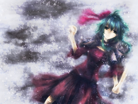 Gumi - gumi, dress, volcaoid, singer, snow