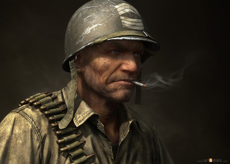 Sgt Rock - soldier, image, wallpaper, picture, art, portrait, sgt rock, human, digital, character