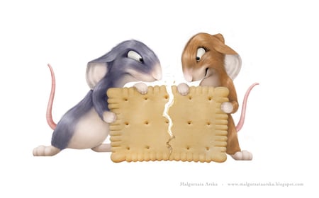 My biscuit - cookie, cartoon, image, mice, picture, fight, art, mybiscuit, digital, mouse