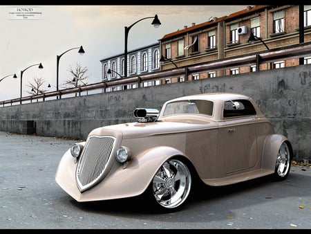 Super Custom - blower, wheels, hot, custom, car, classic, rod, antique