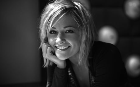 Helene Fischer - music, beautiful, helene fischer, singer, german, entertainment, black and white, celebrity