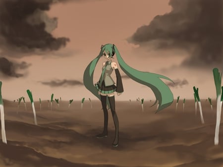 Graveyard - aqua, thigh highs, creepy, thighhighs, music, anime girl, stockings, leek, white, art, cool, artistic, hatsune miku, skirt, leggings, song, vocaloids, program, vocaloid, beautiful, uniform, diva, beauty, nice, sky, graveyard, twintail, spring onion, singer, black, virtual, pretty, idol, clouds, anime, miku, cute, girl, cg, hatsune, blue, negi, tie, awesome, digital, outfit