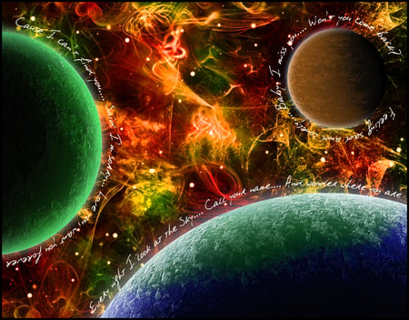 Look to the Sky - abstract, planets, 3d and cg, space, fantasy