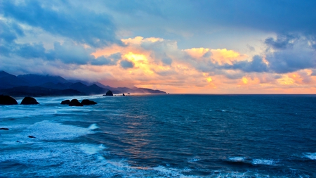 SEASCAPE - boulders, ocean, stones, mountains, sea, rocks