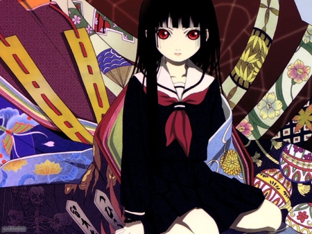 Jigoku Shoujo - anime, colors, sexy, girl