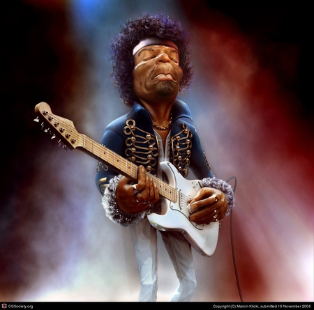 Jimi Hendrix - jimi hendrix, cartoon, image, guitar player, great, picture, digital, johnny allen hendrix, art, wallpaper