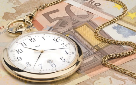 Time is Money - euro, abstract, photography, clock, time, money