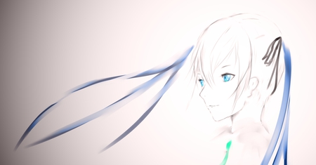 Glowing Beauty - aqua, music, anime girl, white, art, cool, aqua eyes, artistic, hatsune miku, light, song, vocaloids, glow, program, vocaloid, beautiful, uniform, diva, nice, beauty, twintail, singer, aqua hair, black, virtual, glowing, pretty, idol, anime, miku, cute, twin tail, girl, cg, hatsune, blue, tie, digital, awesome, outfit