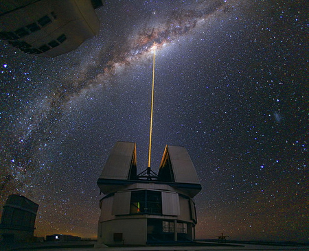 Study of the Milky Way - clouds, study, towe, laser, milky way, stars, sky