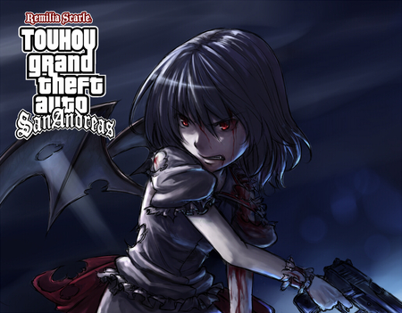 Anime - remilia scarlet, touhou, anime, blood, vampire