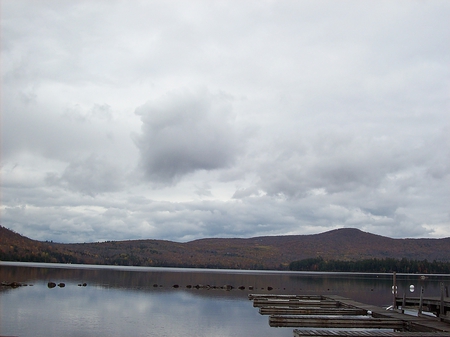 clearwater lake industry, maine - autumn, industry, lake, maine, sky