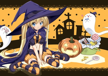 Halloween Girl - girls, anime, halloween, beauty, new