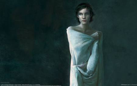 Lucifer - female, sensual, girl, cg, digital painting, lucifer, fantasy, nykolai aleksander, white, lady, woman, hd