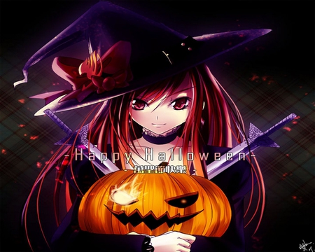 Erza - halloween, beauty, wall, anime, new