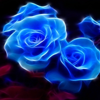 FRACTAL ROSES in BLUE