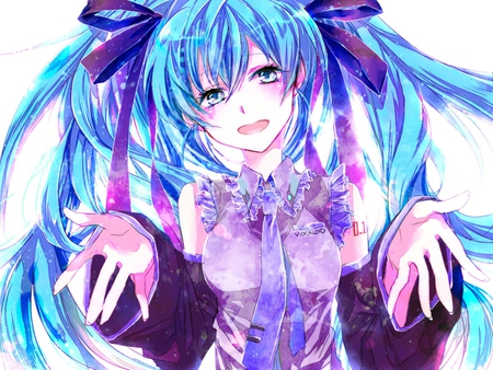 Hatsune Miku - tie, pretty, artistic, twin tail, pink, uniform, big breasts, nice, program, beauty, virtual, cg, white, cute, aqua eyes, song, outfit, vocaloid, anime, blue, twintail, hatsune miku, music, aqua, big boobs, art, idol, anime girl, beautiful, singer, girl, cool, black, miku, awesome, diva, digital, aqua hair, hatsune, vocaloids