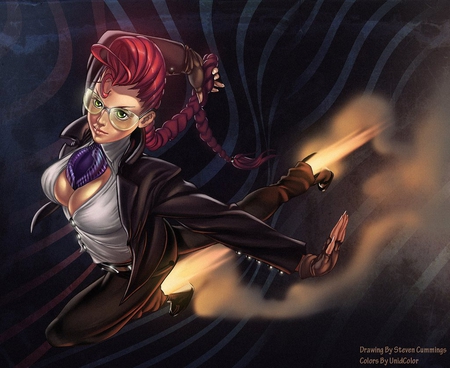 Crimson Viper - lady, girl, hair, drawing, viper, pretty, beautiful, anime, crimson