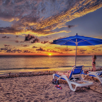 Sunset At Curacao Beach