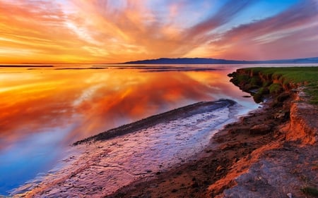 Morning Sunlight - sky, coast, beach, sea, sun