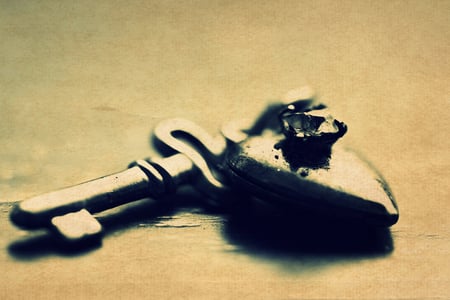 Heart key - abstract, key, heart, photography