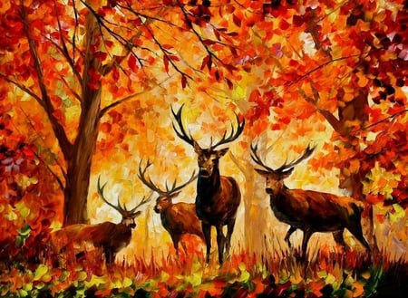 realm_of_the_deer - paint, art, forest, 3d, deer