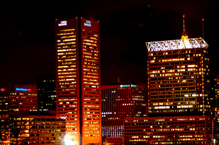 Nightlife On The Harbor - harbors, citylife, buildings, nightscenes