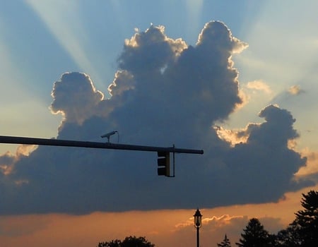 Backlit Clouds - clouds, landscapes, golden hours, sun