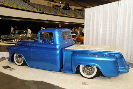 Chevy Blue - truck, white walls, bowtie, classic