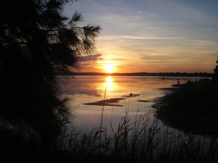 Canton Beach - nature, canton, lake, sunset