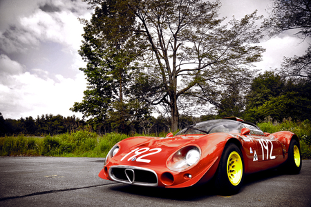 Alfa Romeo Tipo 33 - 33, red, race, tipo, anitque, romeo, car, alfa, classic, 192