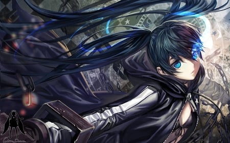 Black Rock Shooter - black rock shooter, black, anime, girl, dark