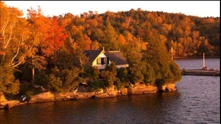 AUTUMN FOREST - lakes, nature, autumn, lake, popular, forest, wallpaper, house