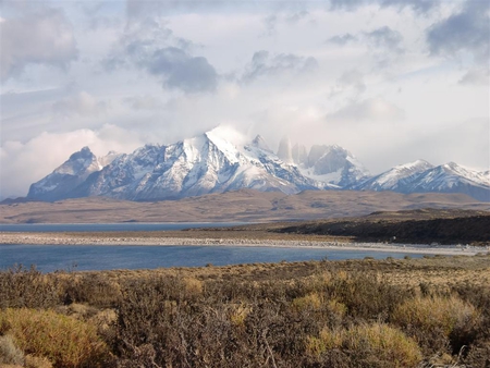 MOUNTAINS - snow, lake, mountains, nature