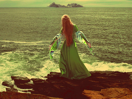 Feel free - woman, freedom, ocean, girl, feeling, water, free, island, sea, feel