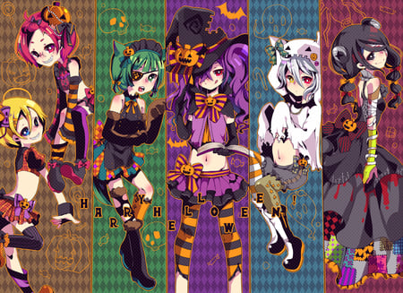 Halloween Monster Club - halloween, beauty, wall, classic, anime, new, squad