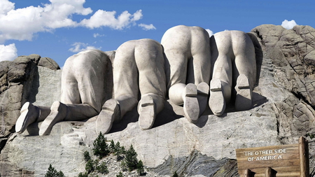 The other side of mount rushmore - sightseeing, beautiful, dakota, usa, side, president, view, mount, stone, park, colorful, funny, magical, rushmore, best, monument, colors, other