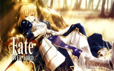 Fate Stay Night - saber, girl, anime, sword, cute, blonde