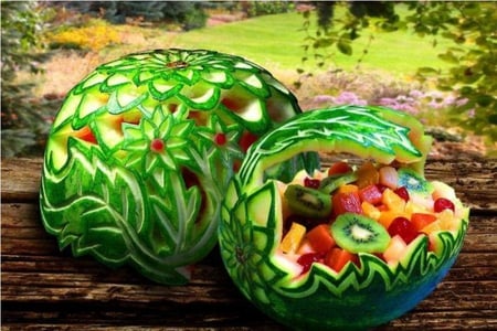 fruit salat - fruit, nice, art, watermelon