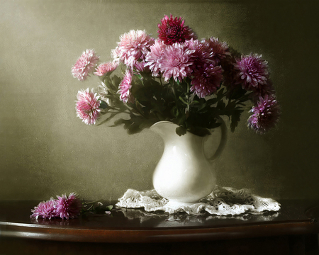 Still life - beauty, light, photography, wonderful, still life, vase, table, flowers, colors, harmony